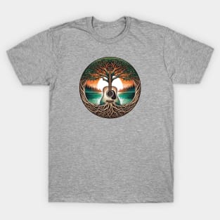 Hippie Acoustic Guitar Roots T-Shirt